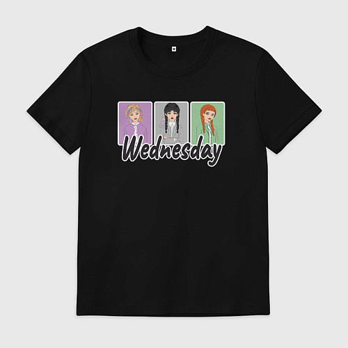 Мужская футболка Уэнсдей, Энид и Агнес / Черный – фото 1