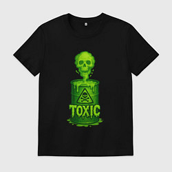 Футболка хлопковая мужская Toxic зеленая кислота, цвет: черный