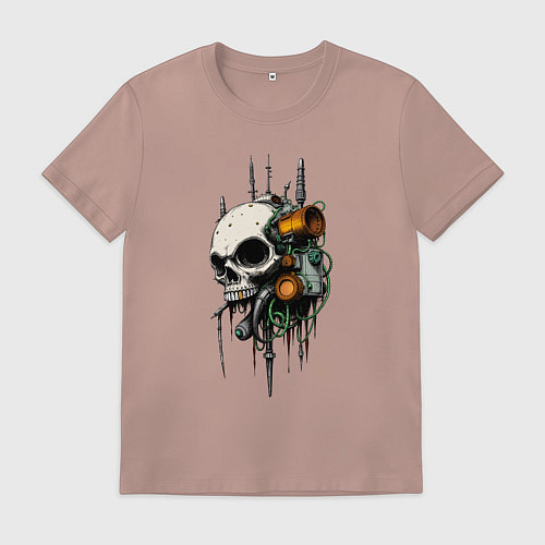 Мужская футболка Биокибернетический череп / Пыльно-розовый – фото 1