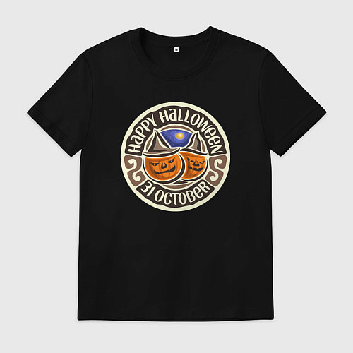 Мужская футболка Happy halloween - 31 october / Черный – фото 1
