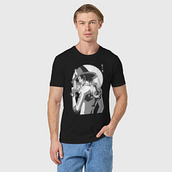 Футболка хлопковая мужская One piece Луффи взрослый, цвет: черный — фото 2