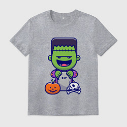 Футболка хлопковая мужская Забавный Франкенштейн, цвет: меланж