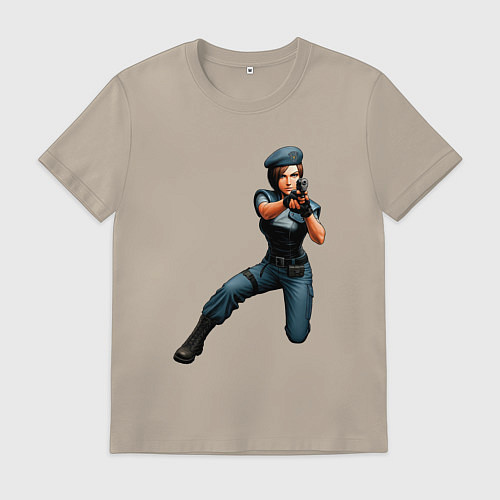 Мужская футболка Джилл Валентайн Resident Evil / Миндальный – фото 1