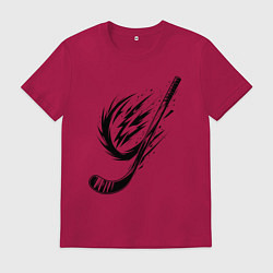Футболка хлопковая мужская Динамичная клюшка, цвет: маджента