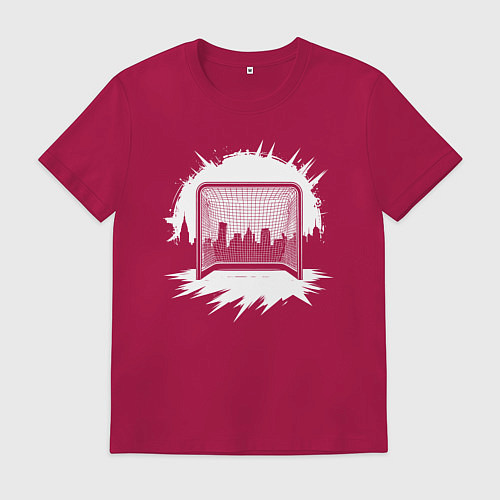 Мужская футболка Уличная хоккейная рамка / Маджента – фото 1