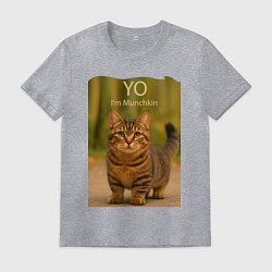 Футболка хлопковая мужская Yo - Im Munchkin, цвет: меланж