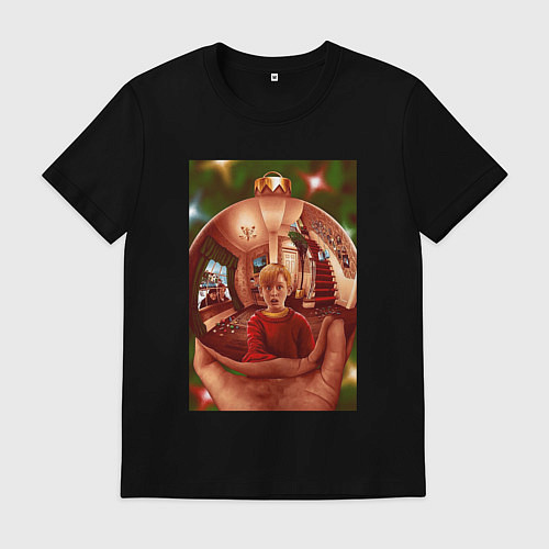 Мужская футболка Home alone / Черный – фото 1