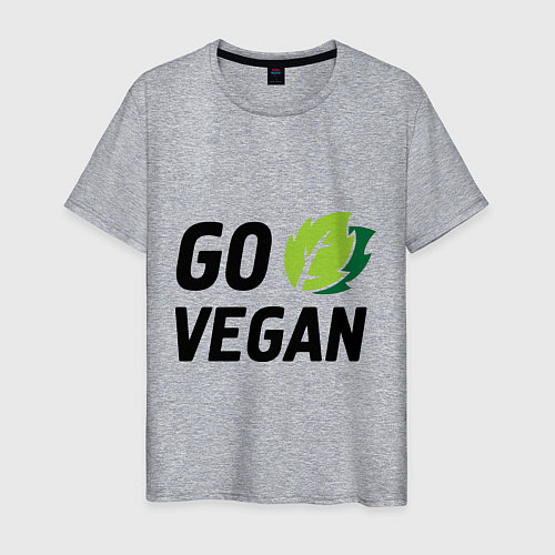 Мужская футболка Go vegan / Меланж – фото 1