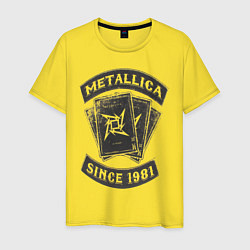 Футболка хлопковая мужская Metallica: since 1981, цвет: желтый