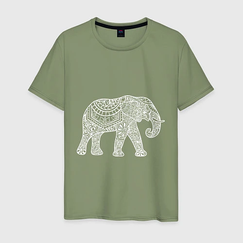 Мужская футболка Расписной слон / Авокадо – фото 1