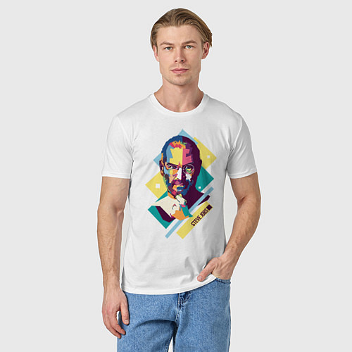 Мужская футболка Steve Jobs Art / Белый – фото 3