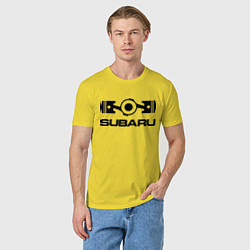Футболка хлопковая мужская Subaru, цвет: желтый — фото 2