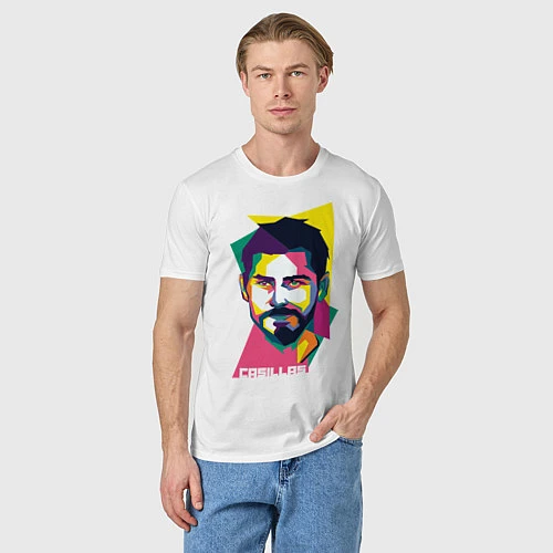 Мужская футболка Икер Касильяс: фан-арт / Белый – фото 3