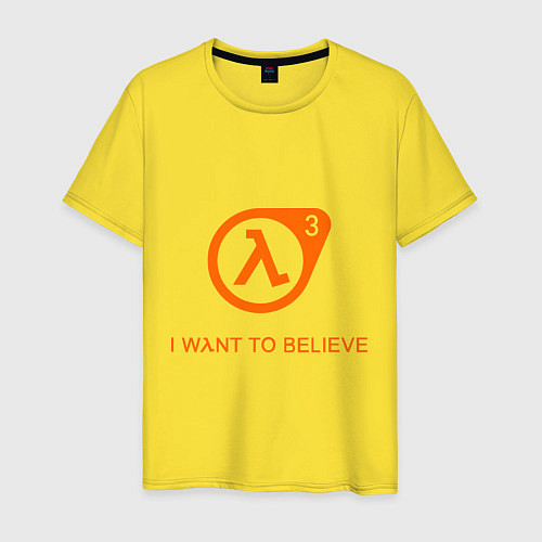 Мужская футболка HL3: I want to believe / Желтый – фото 1