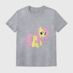 Футболка хлопковая мужская Пони пегас Флаттершай, цвет: меланж