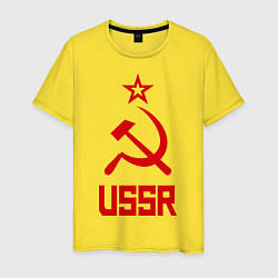 Футболка хлопковая мужская СССР - великая держава, цвет: желтый