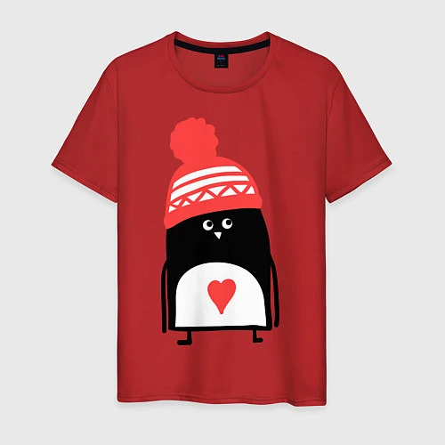 Мужская футболка Малый пингвин / Красный – фото 1