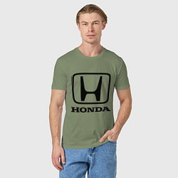 Футболка хлопковая мужская Honda logo, цвет: авокадо — фото 2