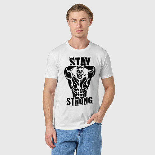 Мужская футболка Stay strong / Белый – фото 3