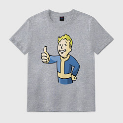 Футболка хлопковая мужская Fallout vault boy, цвет: меланж