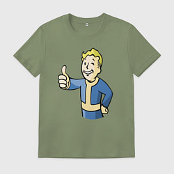 Футболка хлопковая мужская Fallout vault boy, цвет: авокадо