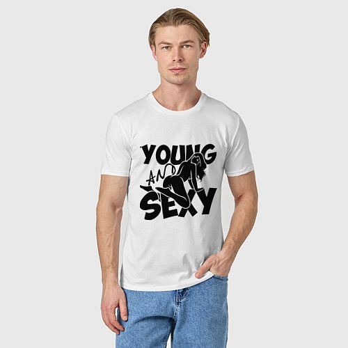 Мужская футболка Young & Sexy / Белый – фото 3