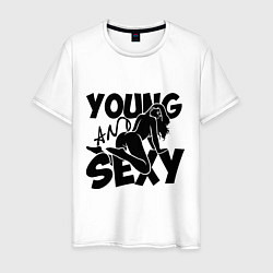 Футболка хлопковая мужская Young & Sexy, цвет: белый