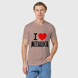 Футболка хлопковая мужская I love Metallica, цвет: пыльно-розовый — фото 2