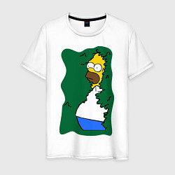 Футболка хлопковая мужская Homer mem, цвет: белый