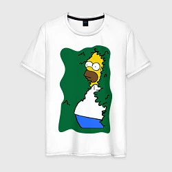 Футболка хлопковая мужская Homer mem, цвет: белый