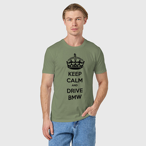 Мужская футболка Keep Calm & Drive BMW / Авокадо – фото 3