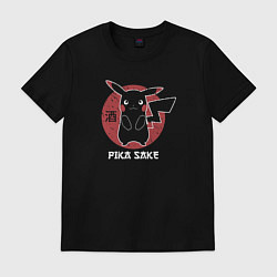 Футболка хлопковая мужская Pika Sake, цвет: черный