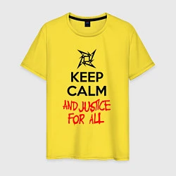 Футболка хлопковая мужская Keep Calm & Justice For All, цвет: желтый