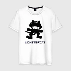 Футболка хлопковая мужская Monstercat, цвет: белый