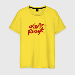 Футболка хлопковая мужская Daft punk, цвет: желтый