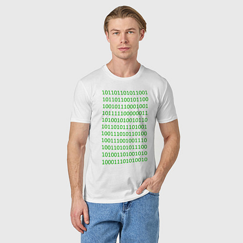 Мужская футболка Двоичный код / Белый – фото 3