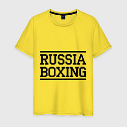 Футболка хлопковая мужская Russia boxing, цвет: желтый