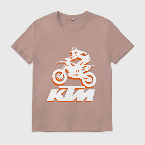 Мужская футболка KTM белый / Пыльно-розовый – фото 1