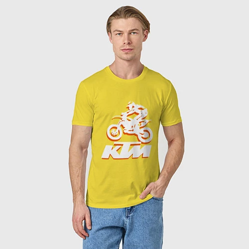 Мужская футболка KTM белый / Желтый – фото 3