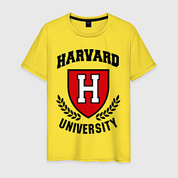 Футболка хлопковая мужская Harvard University, цвет: желтый