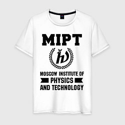 Футболка хлопковая мужская MIPT Institute, цвет: белый