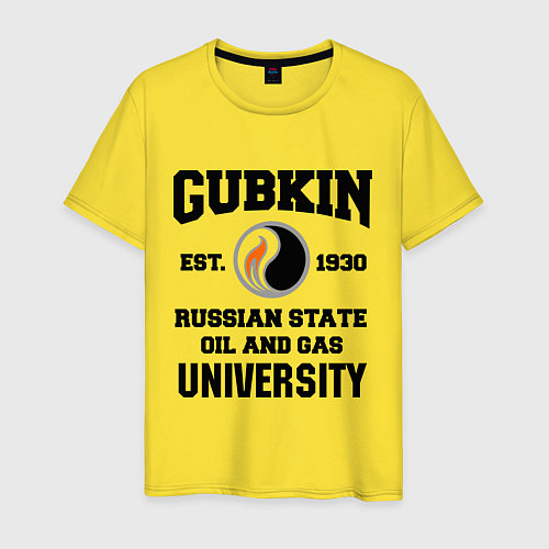 Мужская футболка Унивеситет им.Губкина / Желтый – фото 1