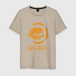Футболка хлопковая мужская QuaD: Quick and Deadly, цвет: миндальный