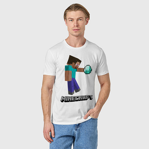 Мужская футболка Minecraft Rock / Белый – фото 3