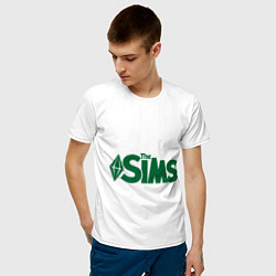 Футболка хлопковая мужская Sims, цвет: белый — фото 2