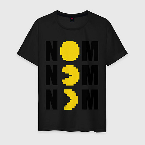Мужская футболка Pac-Man: Nom nom / Черный – фото 1