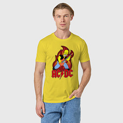 Футболка хлопковая мужская AC/DC Homer, цвет: желтый — фото 2