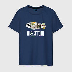 Футболка хлопковая мужская Led Zeppelin цвета тёмно-синий — фото 1