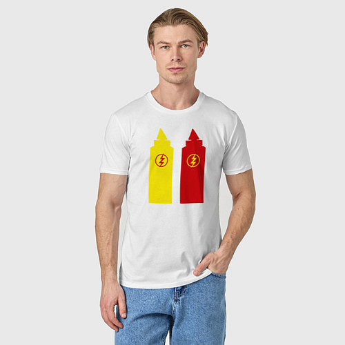 Мужская футболка Flash Saucepans / Белый – фото 3