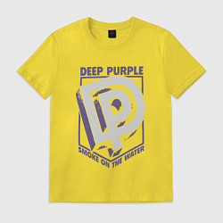 Футболка хлопковая мужская Deep Purple: Smoke on the water, цвет: желтый
